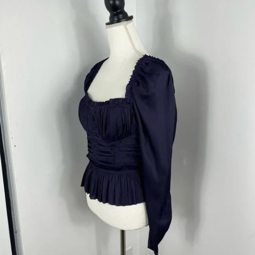 NWT - Ulla Johnson Mia bustier top - Gorgeous Dark Purple Eggplant Silky Satin - Picture 3 of 5